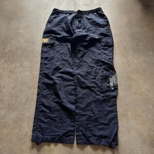 baggy wide leg southpole track pants rave y2k skater pants - Large
